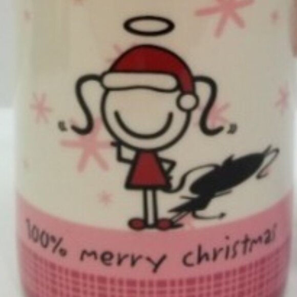 Christmas Holiday Mug – 80% Nice 20% Naughty 100% Merry Christmas Ceramic Cup - Picture 3 of 8